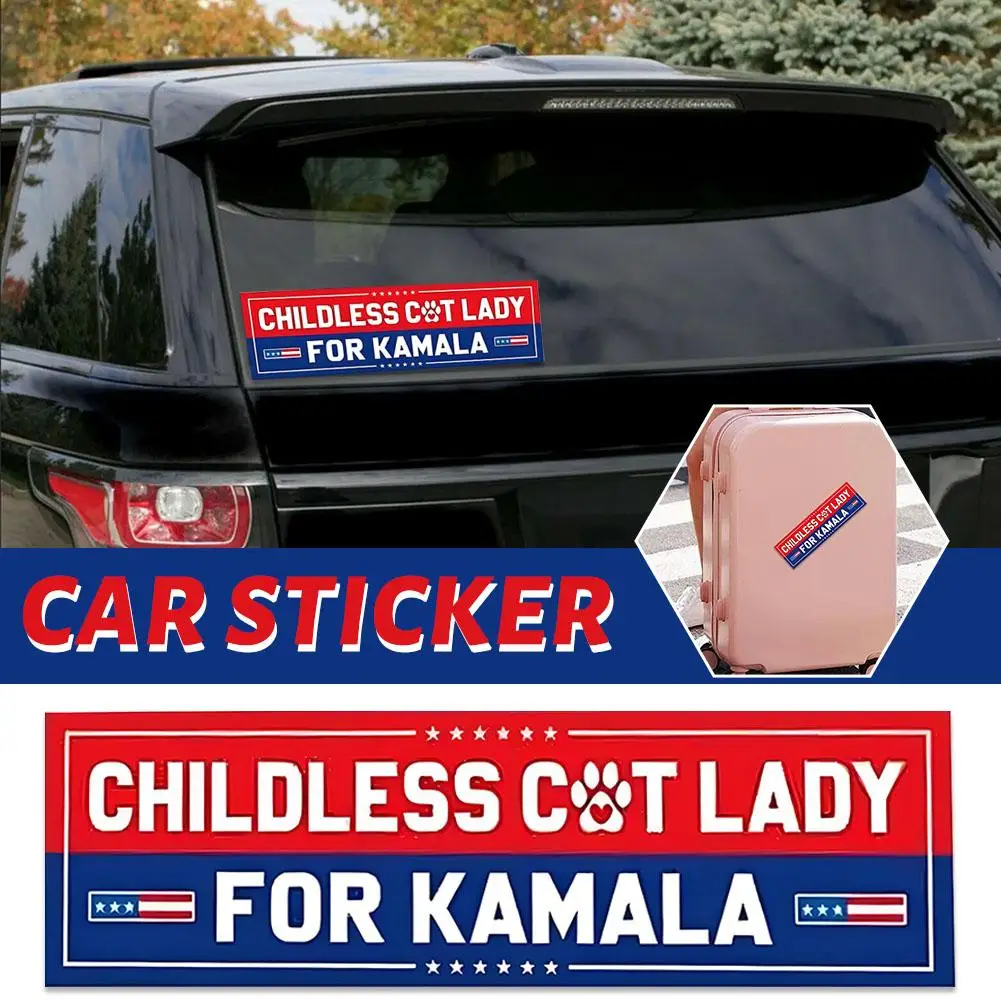 1pcs Kamala Harris 2024 Stickers,President Kamala Harris 2024 Flag Bumper Sticker Waterproof Vinyl Decals For Car U4Q2