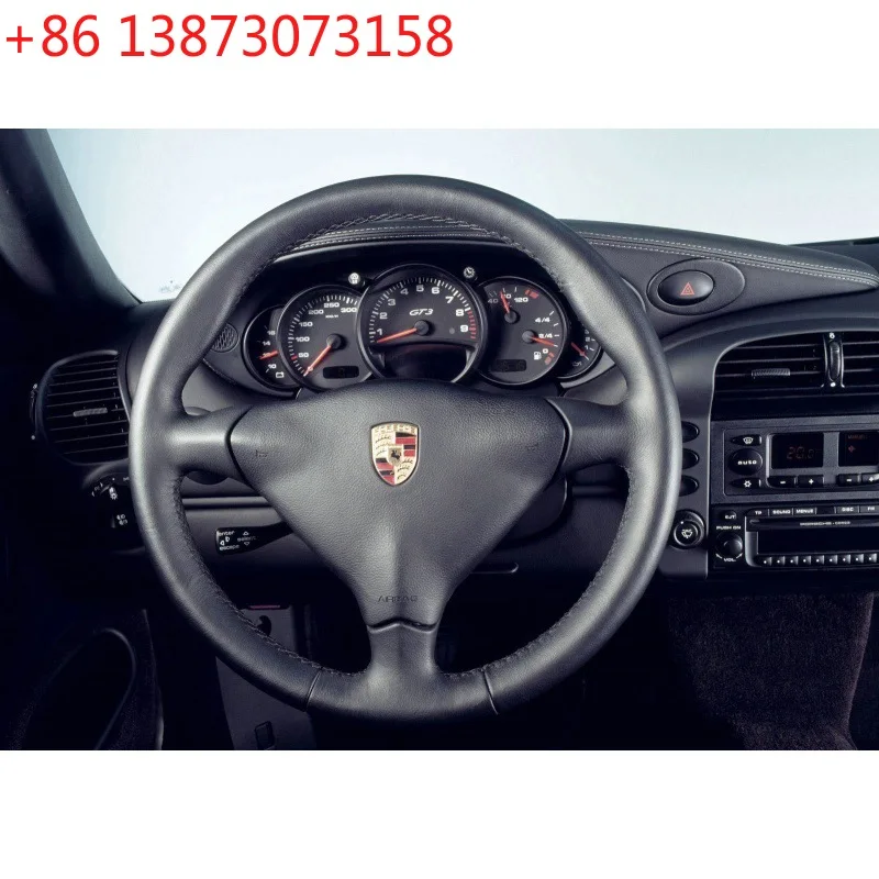 Hand Stitched Soft Suede（style）Non-slip Steering Wheel Cover for Porsche Carrera Boxster S 911 986 996 Red Car Interior
