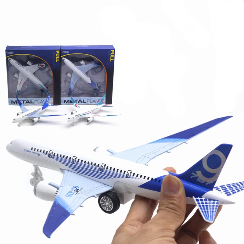 

787 Alloy Passenger Aircraft Model 24cm Large Passenger Aircraft Full Alloy Aircraft Simulation Car Model Lights