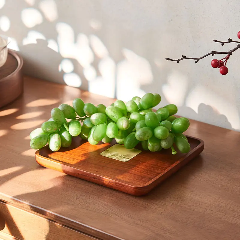 Redwood Fruit Tray, Living Room Coffee Table, Home Key Storage Ornament, Office Desktop, Chinese Style Copper Fruit Tray