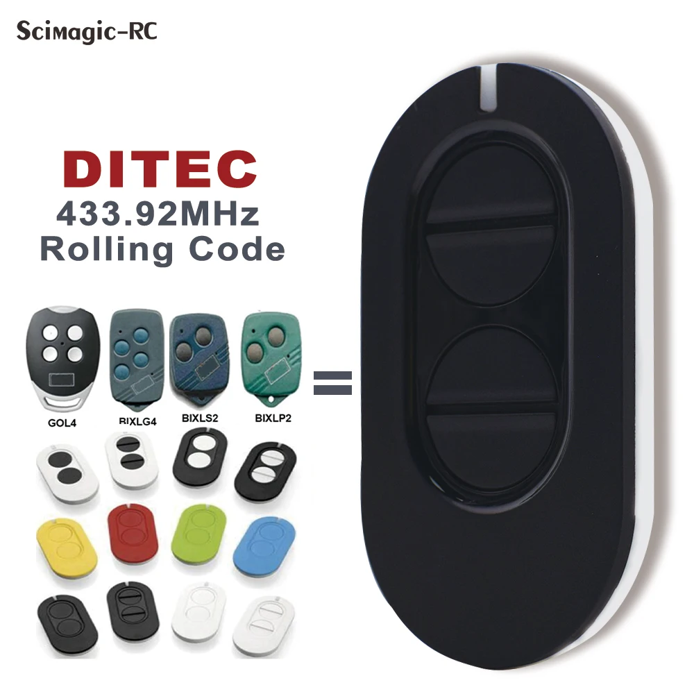 DITEC Entrematic 433MHz Rolling Code Garage Remote Control Gol4 BIXLG4 BIXLP2 BIXLS2 ZEN 2 ZEN4 ZEN2W ZEN4W for Slide Gate