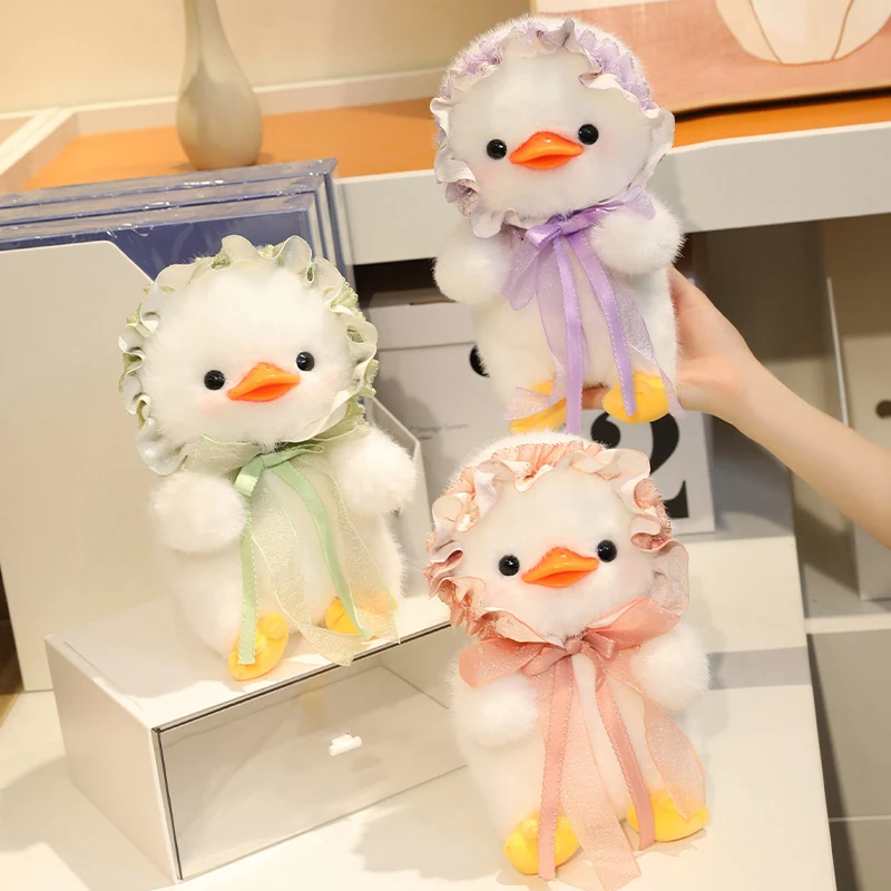 Super Cute Stuffed Duck Doll Desktop Companion Toy Small Ornament Birthday Gift For Kids Friends