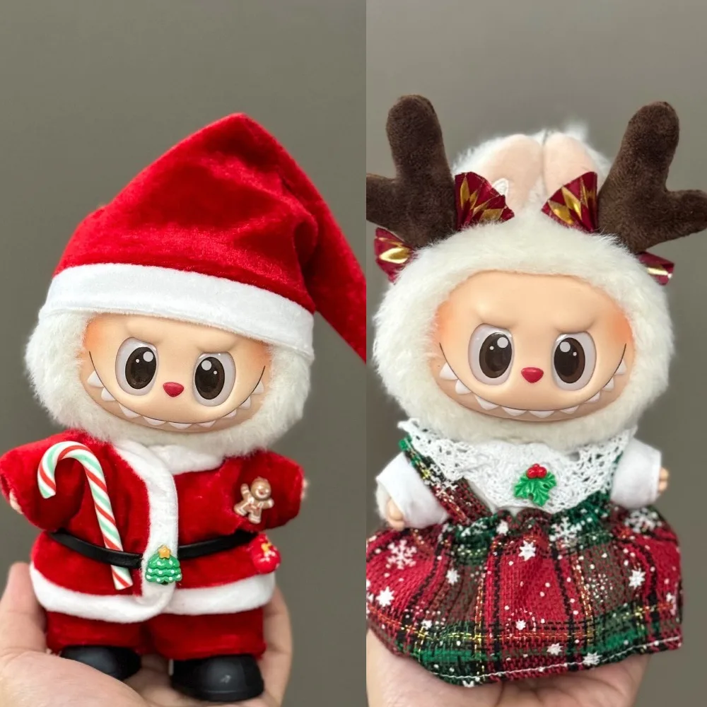 

Аксессуары Labubu, одежда, подходящая для V1 V2 V3 V4 Labubu, рождественский комплект с оленем, Labubu, красная одежда, рождественский модный подарок