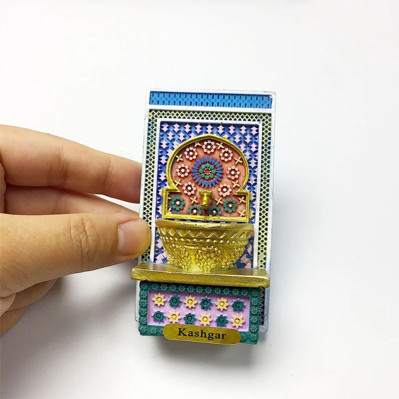 

Xinjiang Kashgar Personalized Creative Washbasin Magnetic Refrigerator Sticker High-Value Travel Souvenir Home Decoration