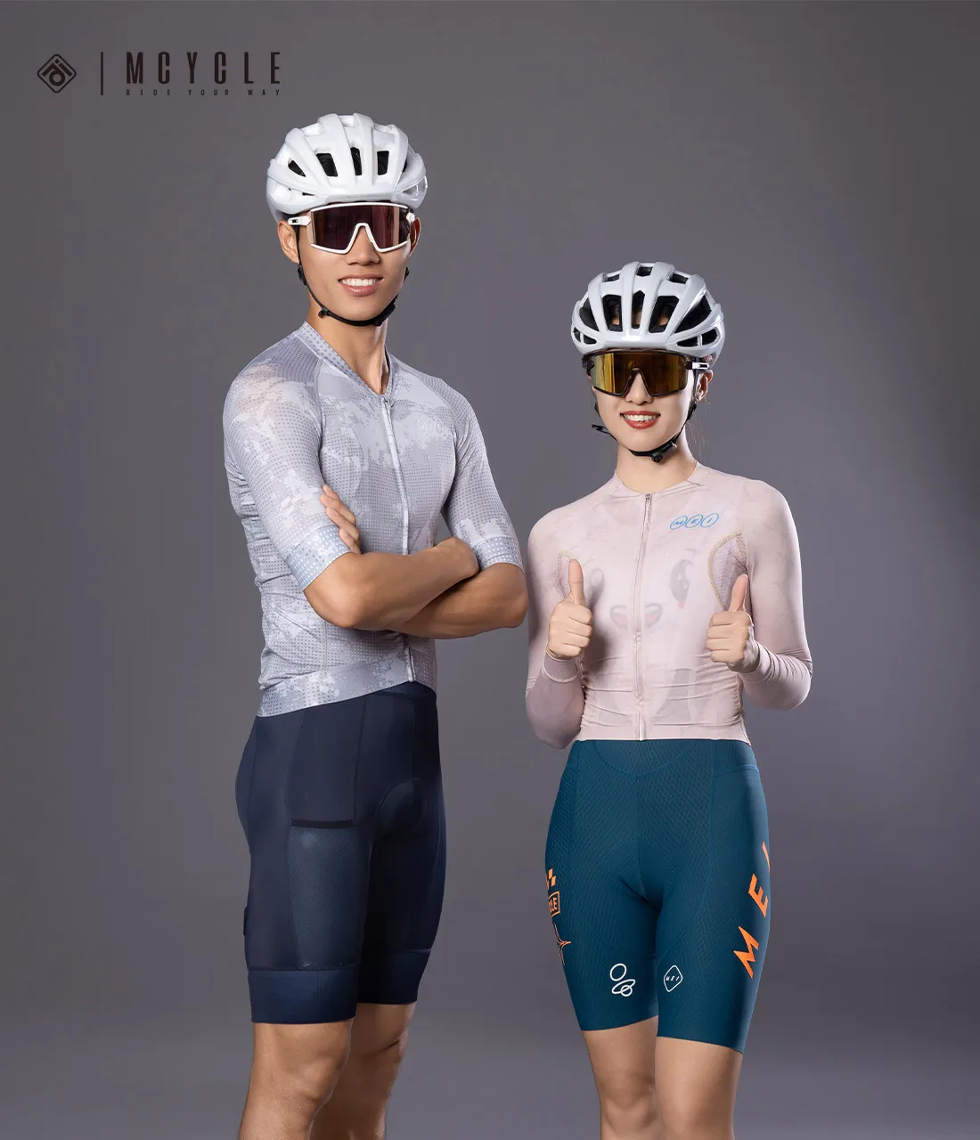 Mcycle Neues Design Radsport-Trägerhose, buntes Logo, Fahrrad-Trägerhose, atmungsaktiv, gepolstert, Fahrrad-Shorts, hohe Taille, Unisex-Radsport-Trägerhose – Detail 2