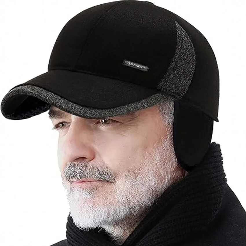 

Winter for Men Outdoor Hat Adjustable Warm Sport Golf Baseball Cap Hats Dad Caps Earflaps Thicken Mens Baseball