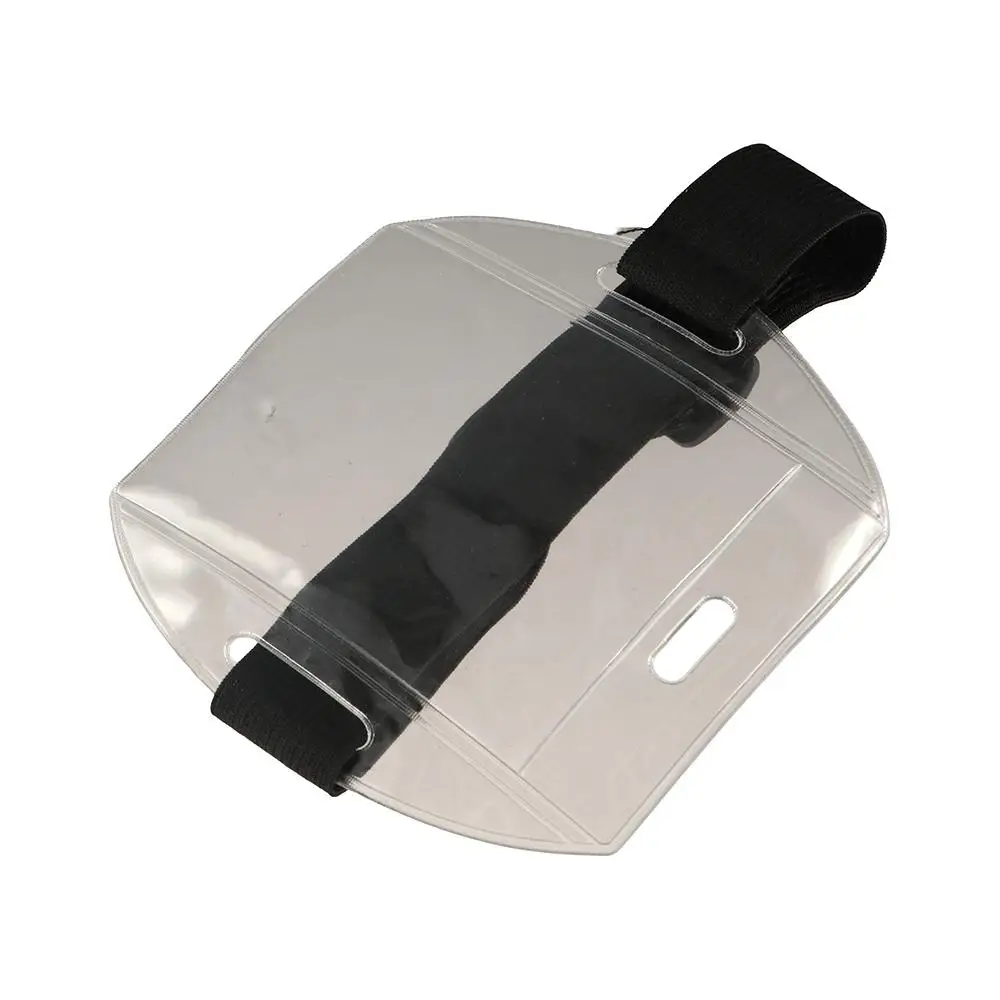 Plastic Arm Band ID Badge Holder Reflective Wristband Eco-friendly PVC ID Card Holder Elastic Transparent Card Cover Men