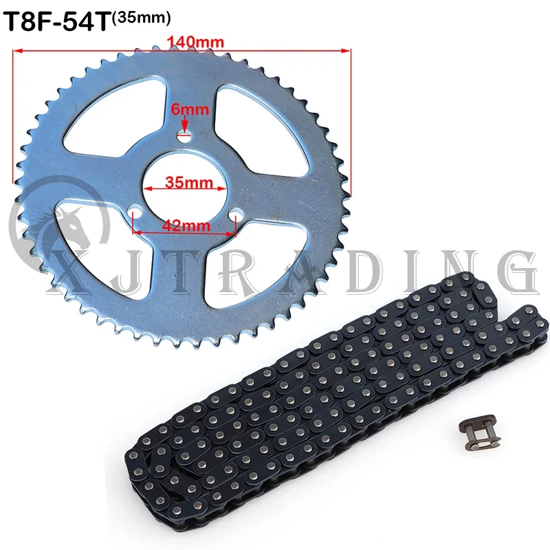 T8F-54T Chain Plate 26mm 29mm 35mm 54mm Rear Chain Sprocket T8F 136link Chain For 47cc 49cc Pocket Bike Mini Moto Quad ATV