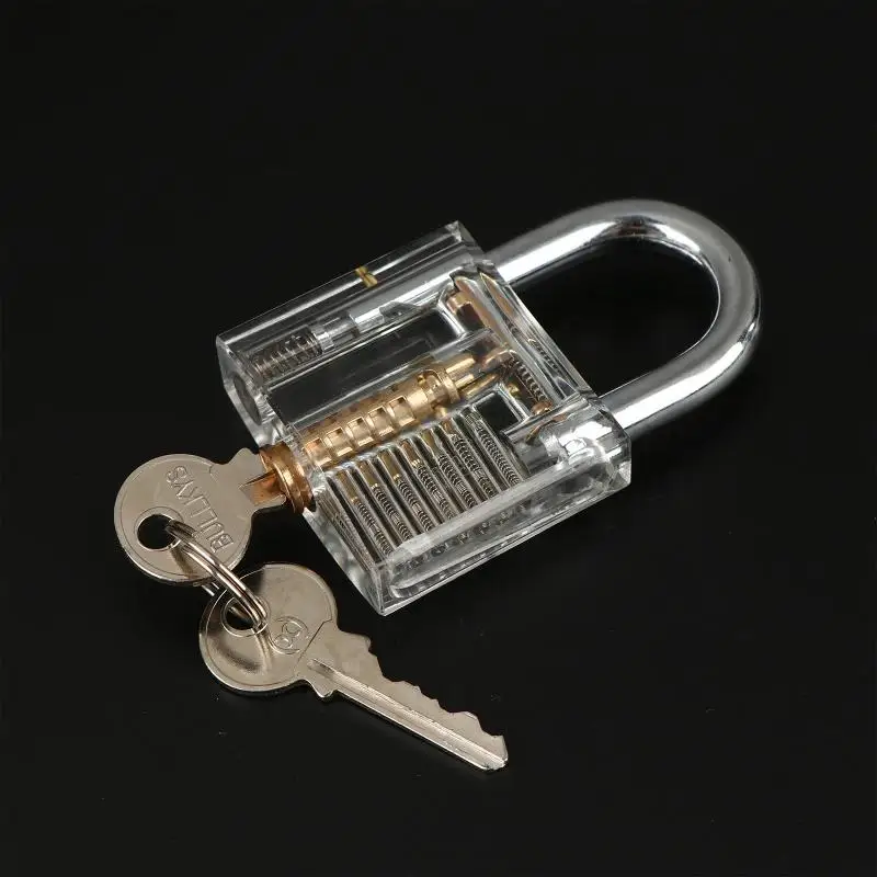 【IIOO】Transparent Cutaway Practice Padlock Visible Internal Structure Lockpick Training Tools For Beginners