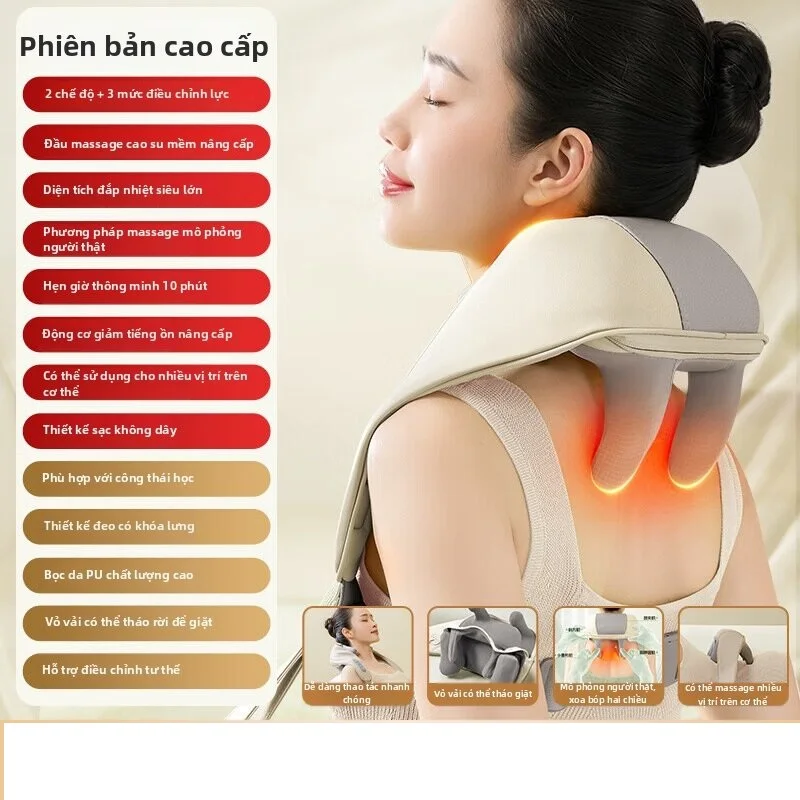 AUX | Máy Massage Cổ Vai Gáy Giảm Đau Có Chức Năng Nhào Nặn Và Sưởi ấm