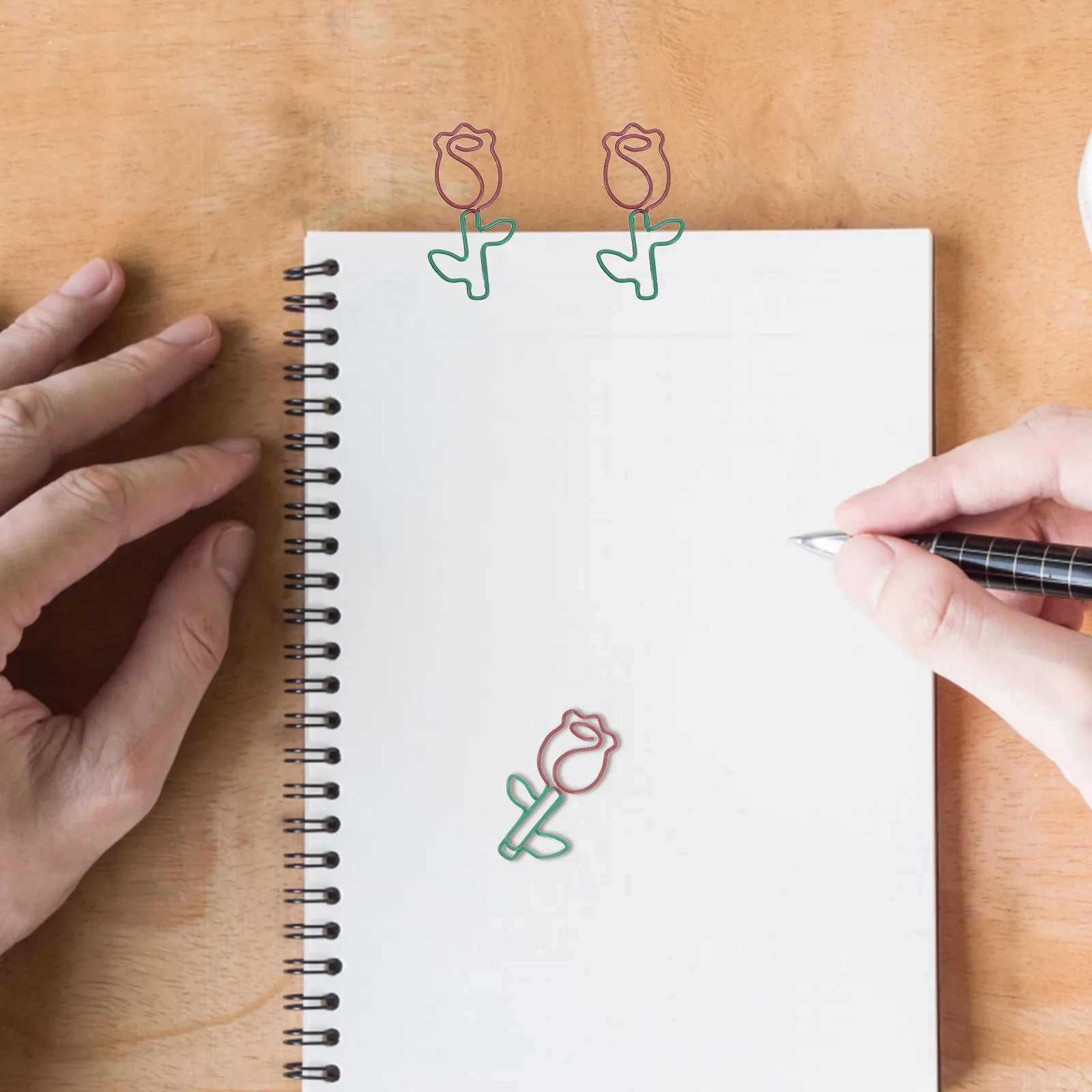 

20pcs Rose Shape Paper Clips Metal Bookmark Cute Paperclips For Bookmarks Planner Clips Office Supplies School Wedding