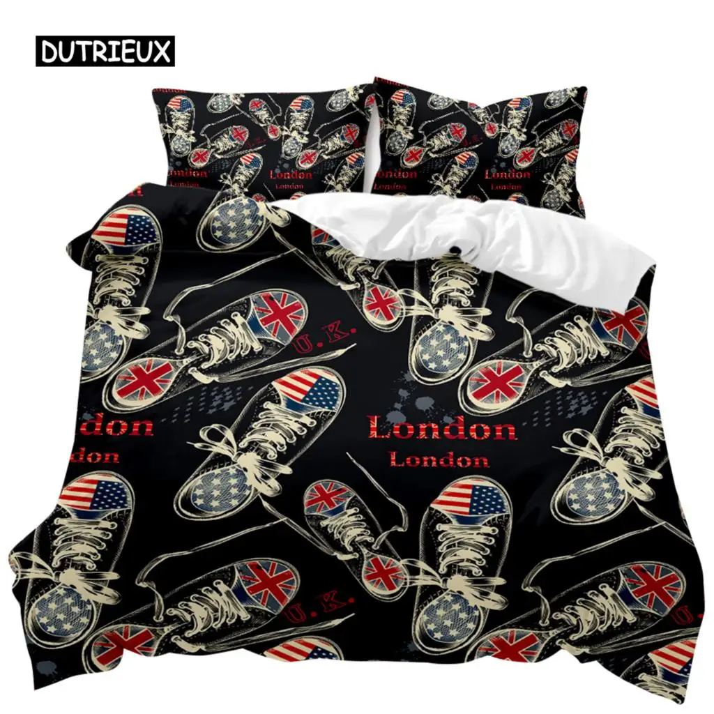 

Urban Trend Duvet Cover Set London Canvas Shoes for Kids Teens Twin Bedding Set Double Queen King Size Polyester Quilt Cover