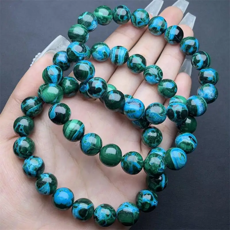 9MM Natural Chrysocolla Bracelet Handmade Crystal Quartz Jewelry Stretch Bangle Children Birthday Gift 1PCS