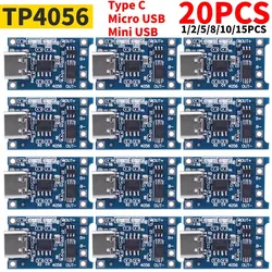 20pcs TP4056 1A 5V Lithium Battery Charging Board Module Micro USB/Type-c Interface Charging Protection 2-in-1