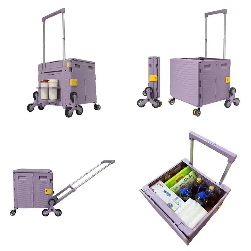 85L Large Capacity Shopping Trolley Cart with USB Charging Port Labor Saving Mountaineering Wheels Daily Use Storage
