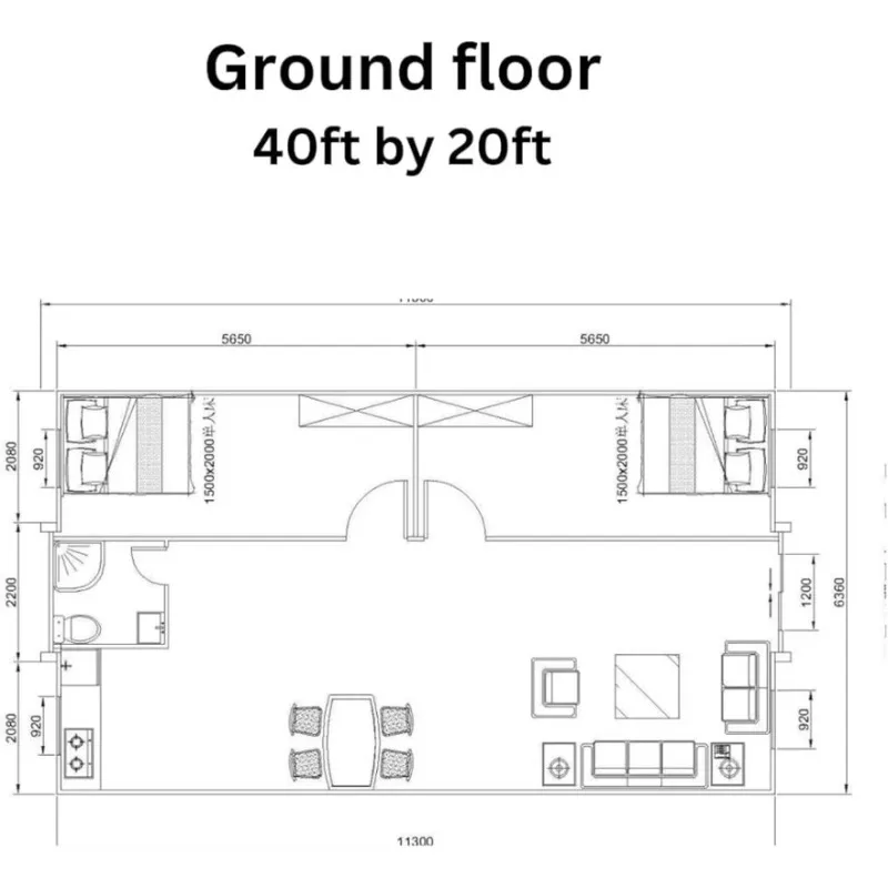منزل جاهز 2 قصة حاوية منزل وحدات حديثة 20 قدم 40 قدم حاوية سعر المنزل فندق فاخر 2 3 غرف نوم منازل صغيرة #5