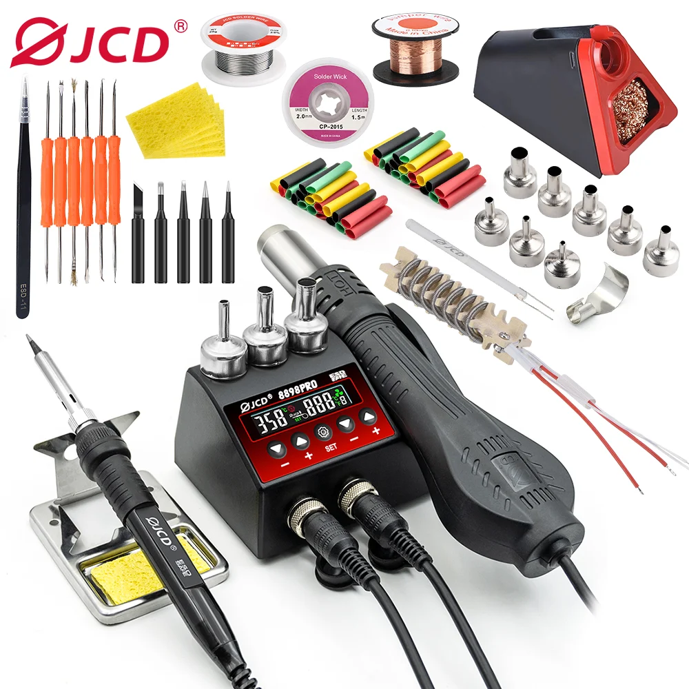 JCD-Station de soudage 750W 8898Pro, écran numérique LCD HD, 2 en 1, station de soudage de expédipour téléphone BGA SMD PCB IC, outils de réparation