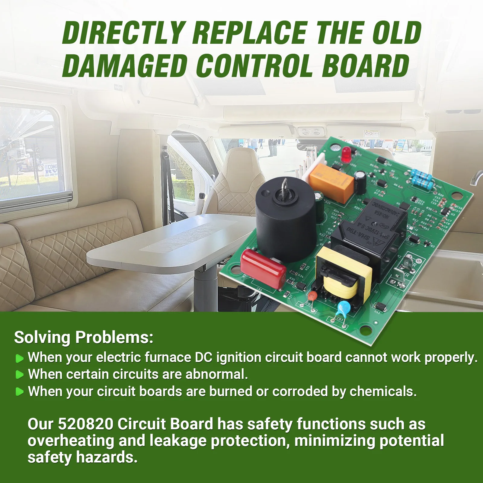 520820 520871 520814 AP4896608 RV المعسكر فرن الإشعال لوحة دوائر كهربائية مروحة التحكم 12VDC وحدة سخان المياه SF20/25/30/35/42