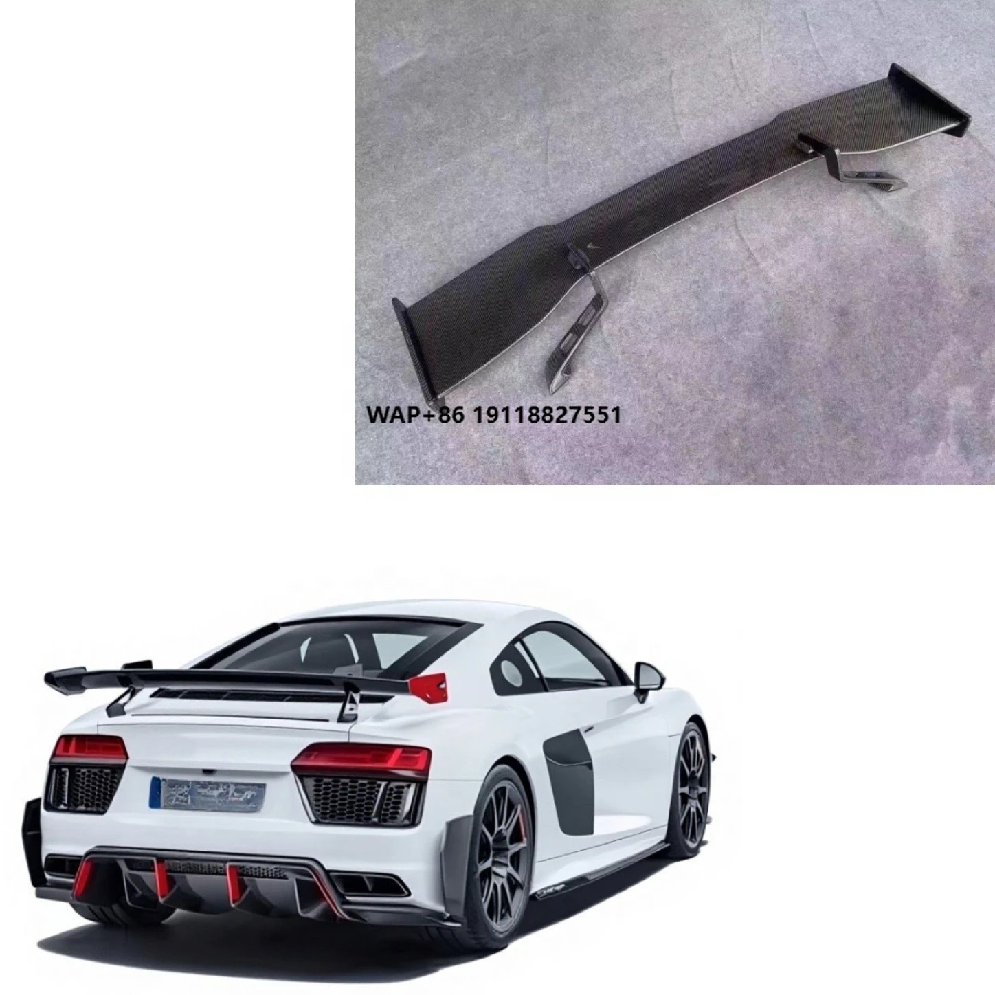 

New High Quality Carbon Fiber Tail Fins Large Wing Spoiler Factory Direct Sales for R8 TT A4 A6 A7 A8