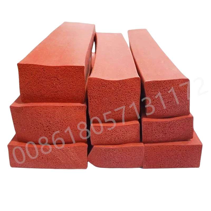 

1 Meter Flat Silicone Foam Strip Heat Hight Temperature Resisit Insulation Gasket Bar Red