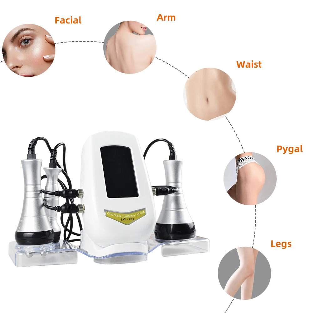 3 in 1 40K Cavitation Machine For Body Shape Weight Loss Skin Tightening Facial Beauty Tool Slimming Device Lifting Massager