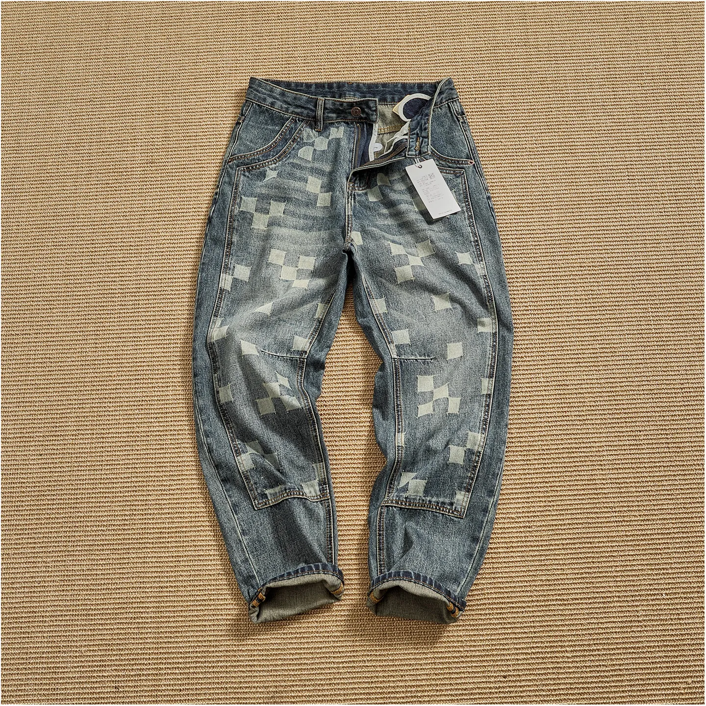 2026 Spring New American Retro Heavyweight High-end Comfort Jeans Men's Fashion 90.3% Cotton Washed Old Straight Casual Pants