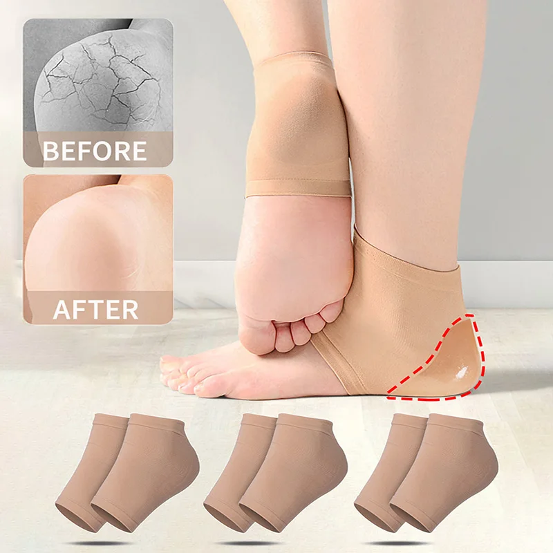 3 Pairs Silicone Gel Moisturizing Socks For Women Men Dry Cracked Heel Treatment, Heels Soften Repair Care Exfoliating