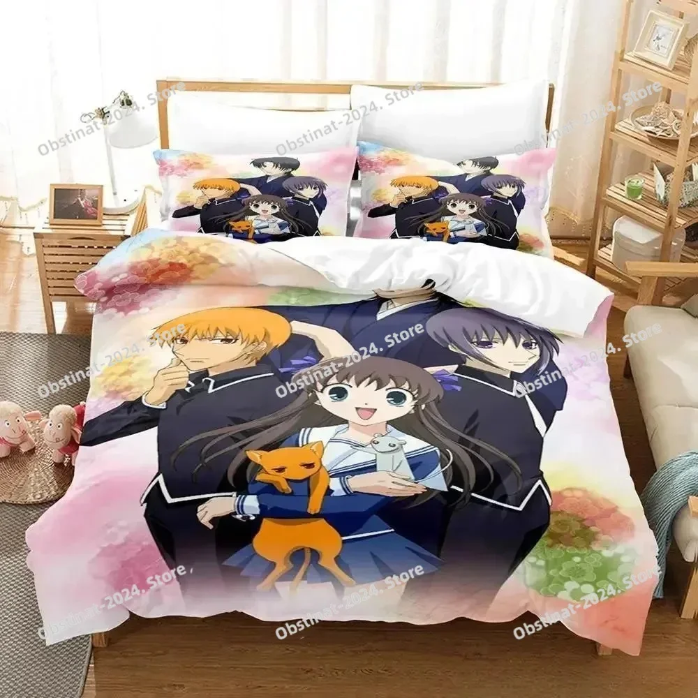Fruits Basket Bedding Set Single Twin Full Queen King Size Bed Set Adult Kid Bedroom Duvet cover Sets 3D Anime Bed Sheet Set