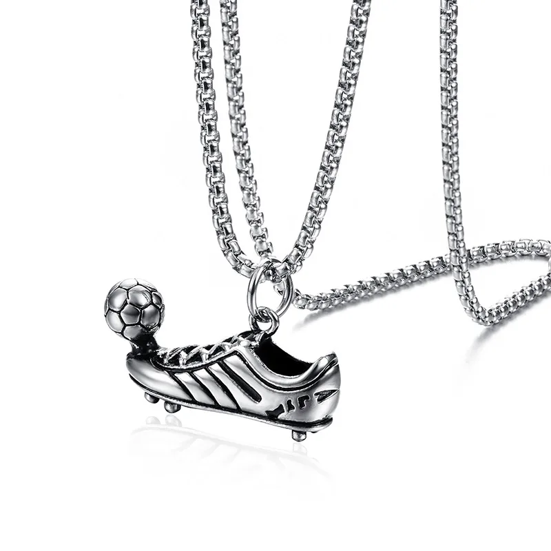 Football And Shoes Pendant Necklace, Punk Hip Hop Jewelry Accessories