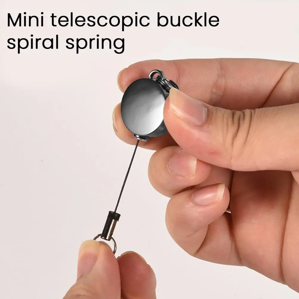 Anti-lost Pull Buckle Mini Retractable Keychain Heavy Duty Alloy Key Ring Holder Portable Lightweight Telescopic Pull Buckle