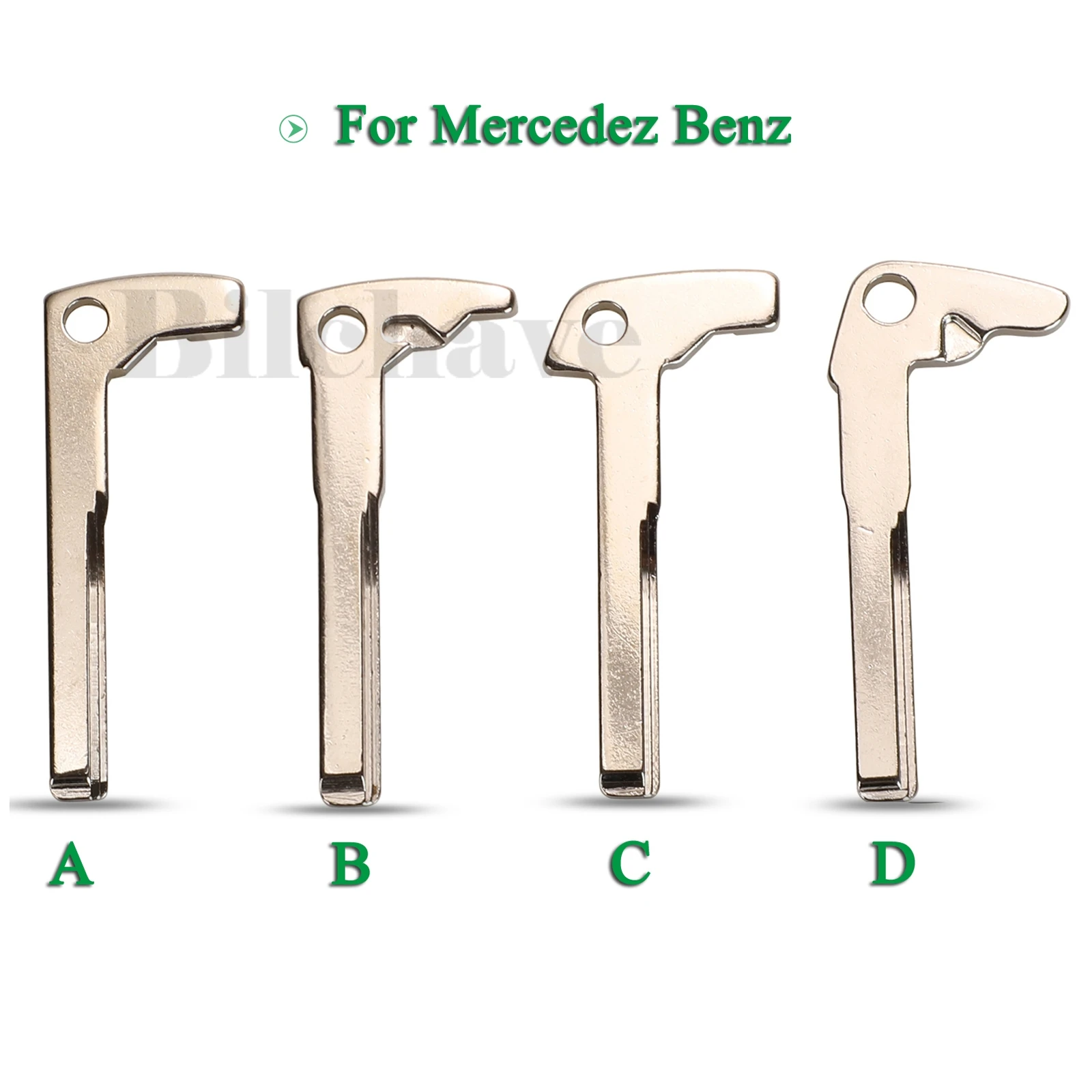 Jingyuqin For Mercedez Benz BGA Chrome C Class Insert Fob Remote Car Key Blade Uncut Blank Replacement