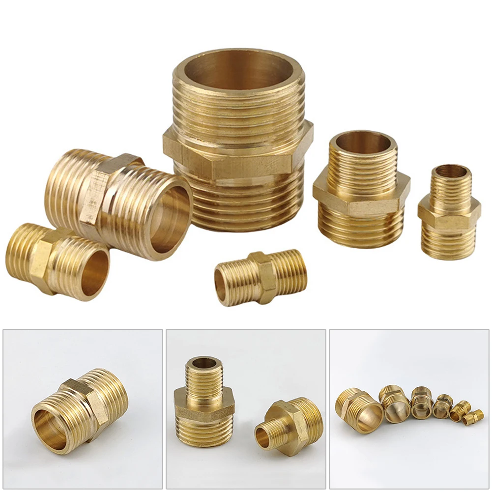 Brand New Hose Connector Coupling Hose Nozzles Joint Threaded Male To Male Pipe Fittings 1 Piece Brass Faucets