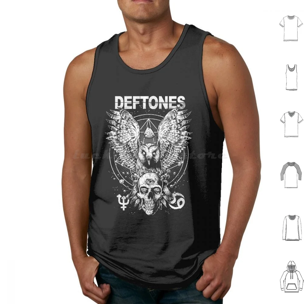 

White Adrenaline Around The Fur Diamond Eyes Ohms Tank Tops Print Cotton Deftones Tour Deftones Deftones Metal Deftones