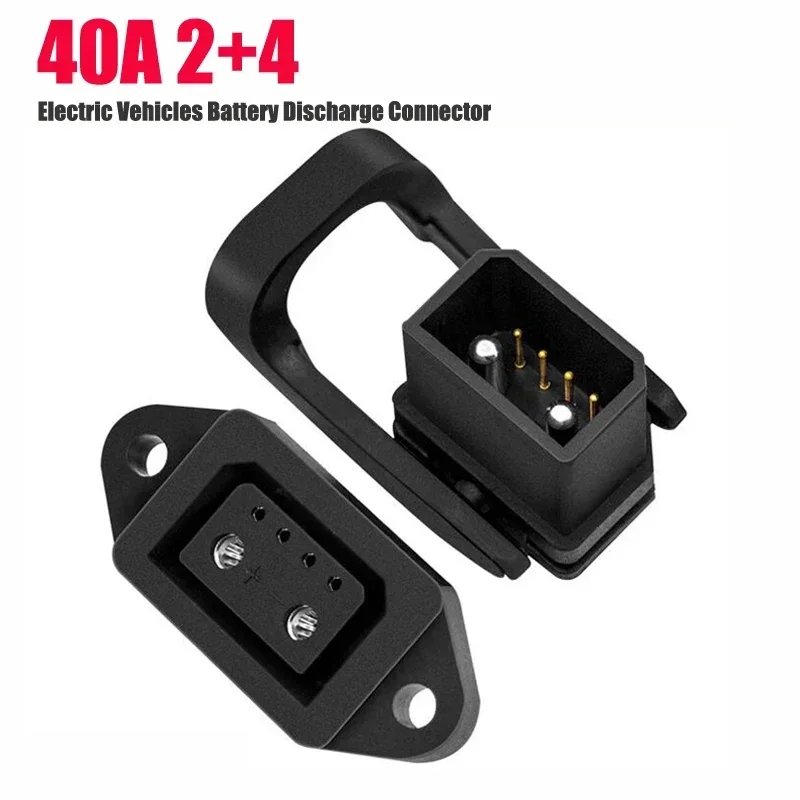 40A 2+4 Battery Connector High Current Electric Vehicles 6Pin Discharge Plug Male Female Electric Scooter Batteries Power Socket