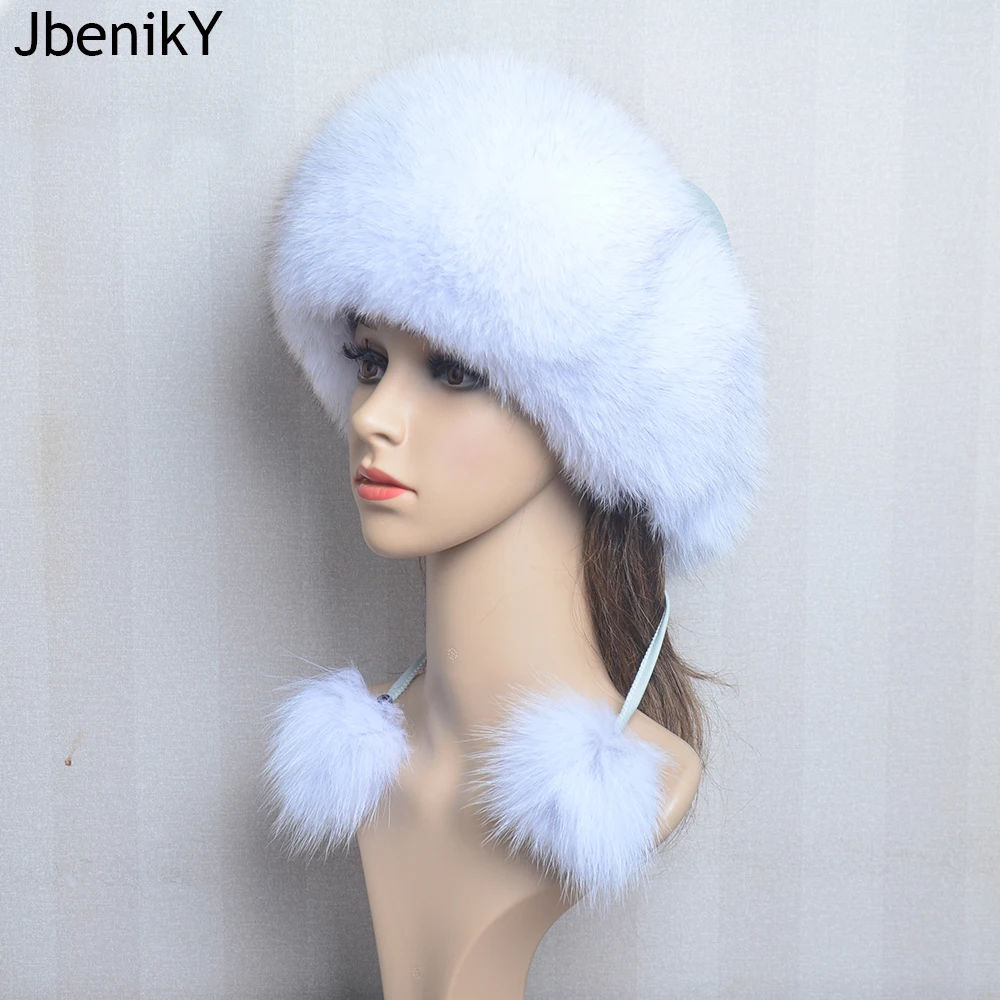 

2024 Hot Sale Winter Luxury Women Real Fox Fur Hat Warm Soft Natural Fox Fur Bomber Hat Luxury Quality Handmade Real Fox Hat