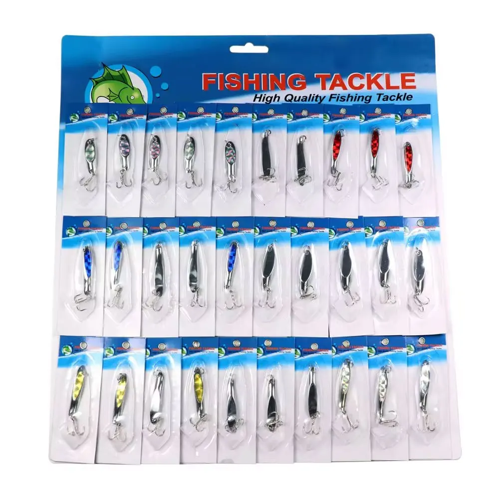 

30pcs Metal Spoon Lures 4.7-7.5g Fishing Spinner Hard Baits Treble Hook Freshwater Fishing Lure For Bass Carp Fishing