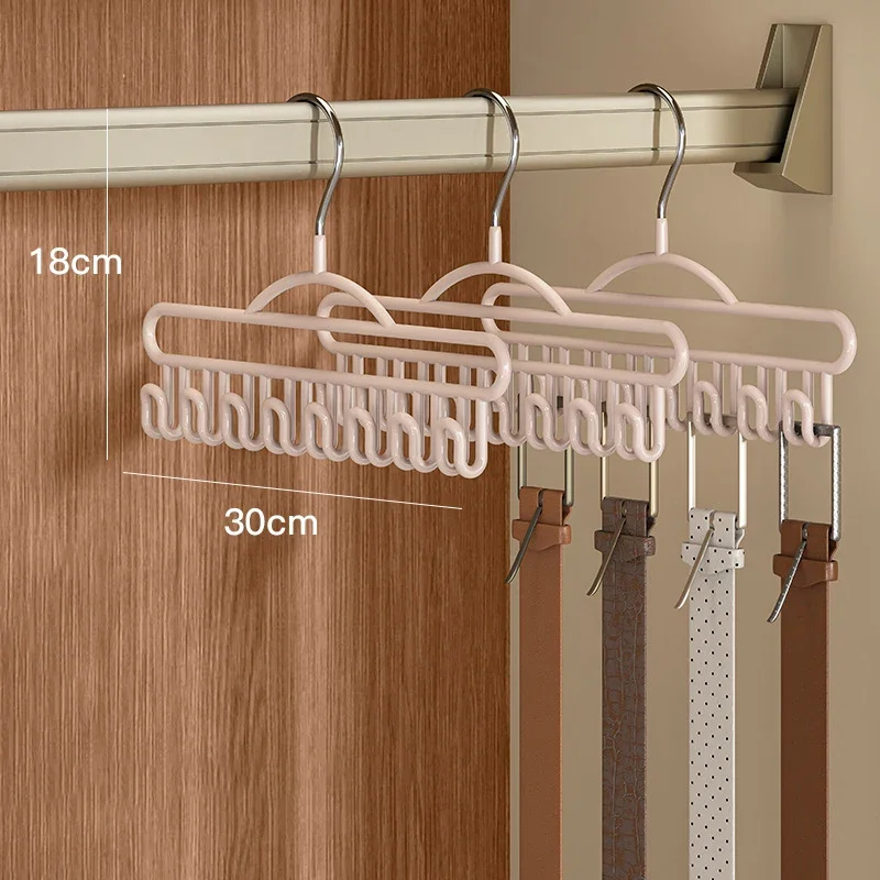 Metal Belts Camisole Clothes Hanger 8 Hooks Hats Tie Organizer Rack Space Saving Non-slip Wardrobe Clothing Storage Holder