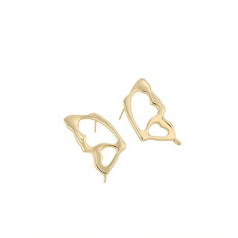

14K Gold-Plated Lines Special-shaped Butterfly Earrings with 925 Silver Needles DIY Handmade Earrings Accessories