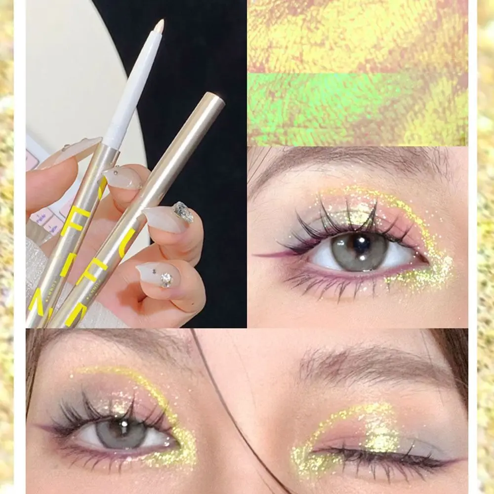 Fast Dry Shiny Eyeliner Pen Shimmer Smooth Glitter Highlight Eye Shadow Pencil Smudgeproof Long Lasting Sequin Eyeliner