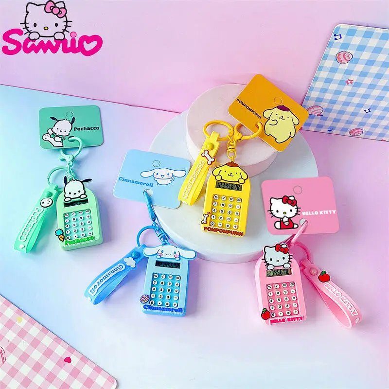 Sanrio Key Chain Hello Kitty Kawaii Pendant Kuromi Cinnamoroll Car Pendant Calculator Decoration Key Chain Toys Cute Gift