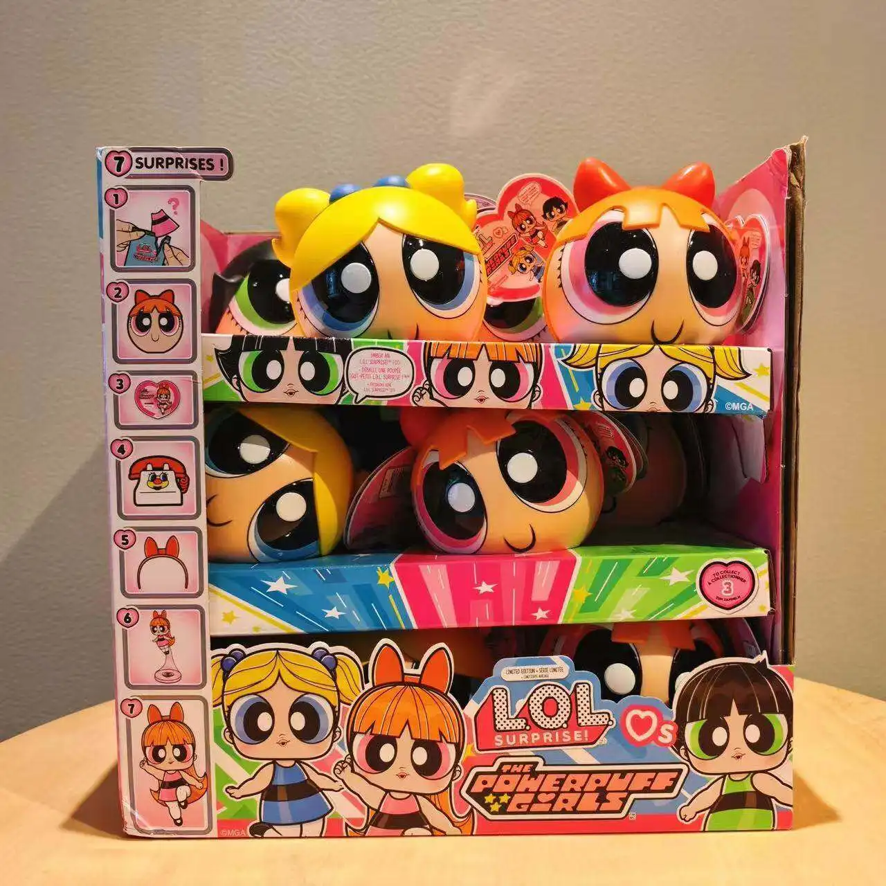 Caja Sorpresa LOL de Las Chicas Superpoderosas con 7 Sorpresas, Figura de Acción Coleccionable, Muñeca Adorable, Adorno de Escritorio, Regalos para Niños