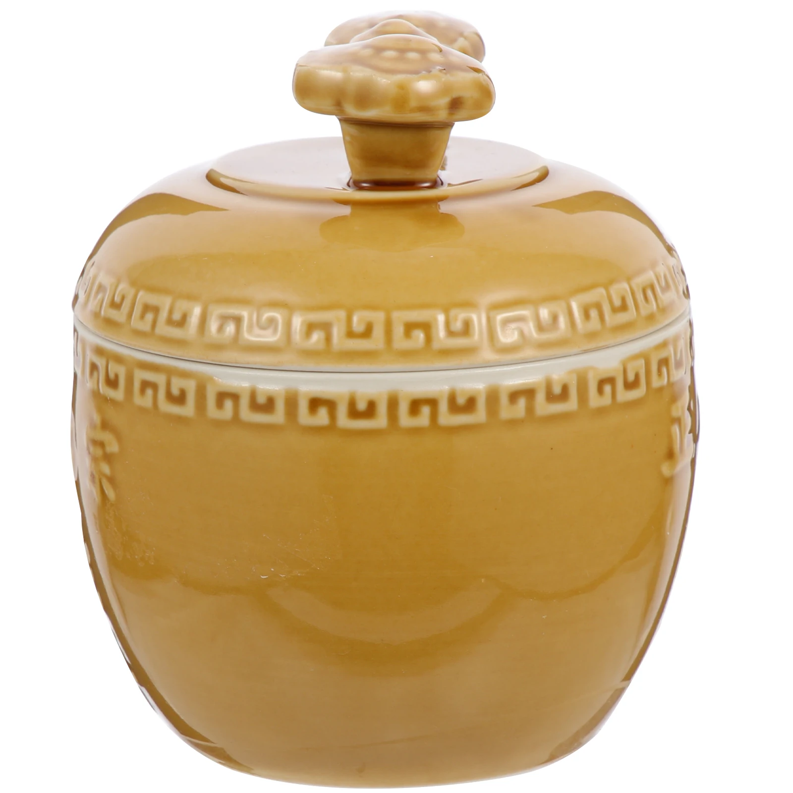 

Ceramic Stew Pot Soup Jar Multi-function Kitchen Bowl Vintage Style Home Cooking Tableware Material Even for Braising