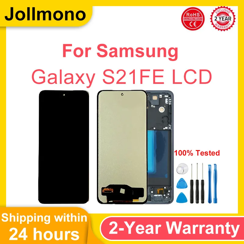 

Super AMOLED S21FE ЖК-экран для Samsung S21 FE 5G ЖК-дисплей G990U G990B сенсорный экран Замена дигитайзера S21FE LCD