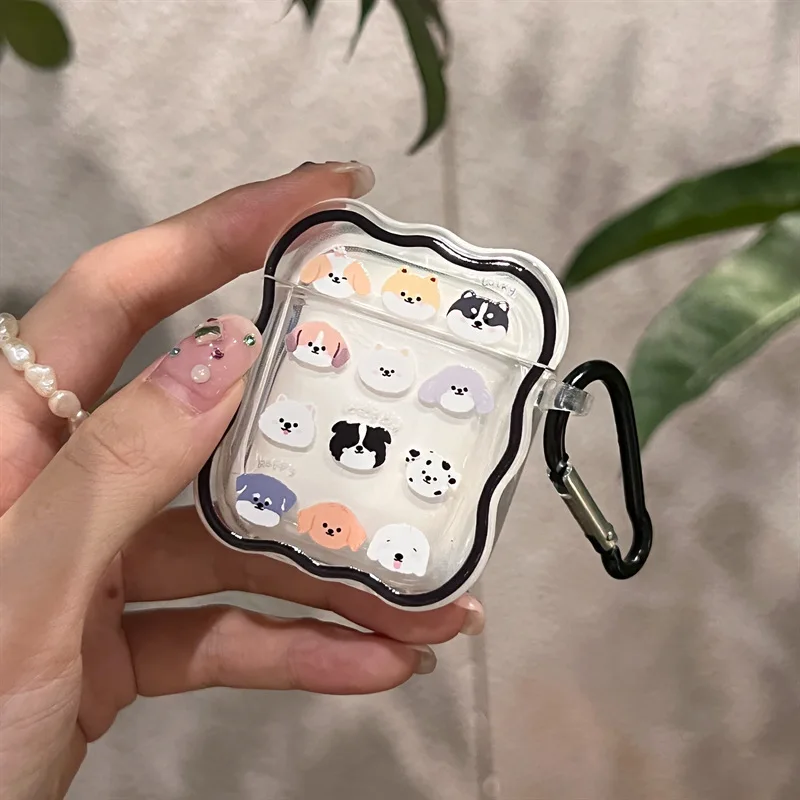 Korean Cartoon Cat Dog Earphone Case For Airpods 4 1/2 Wireless Earphone Cover Protective Case For Apple Airpods Pro 2nd 3 Bag