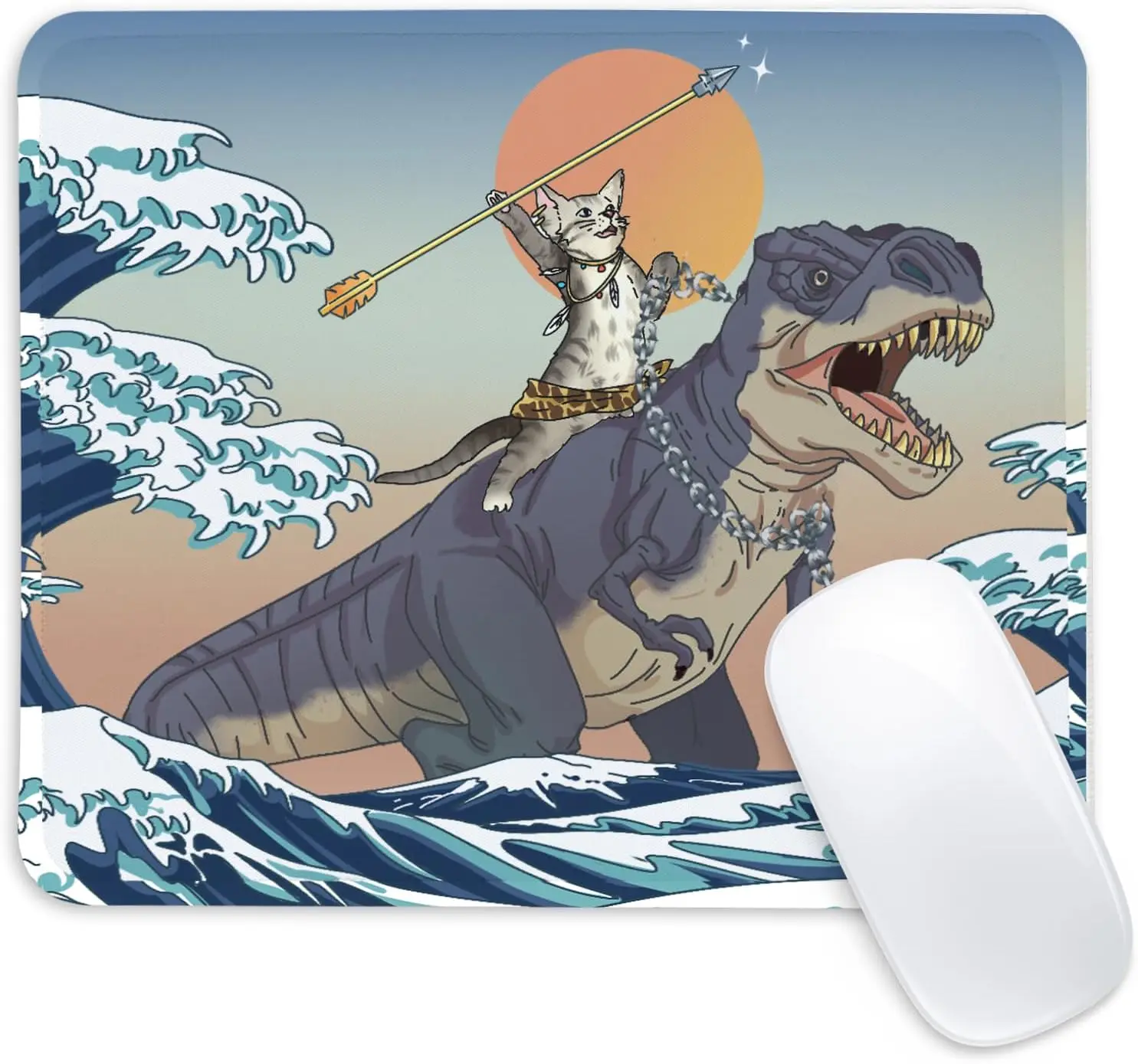 Mouse pad Mouse pad artisan Dinosaur Cat Square Non Slip Rubber Base Home Office Desktop Accessory Laptop