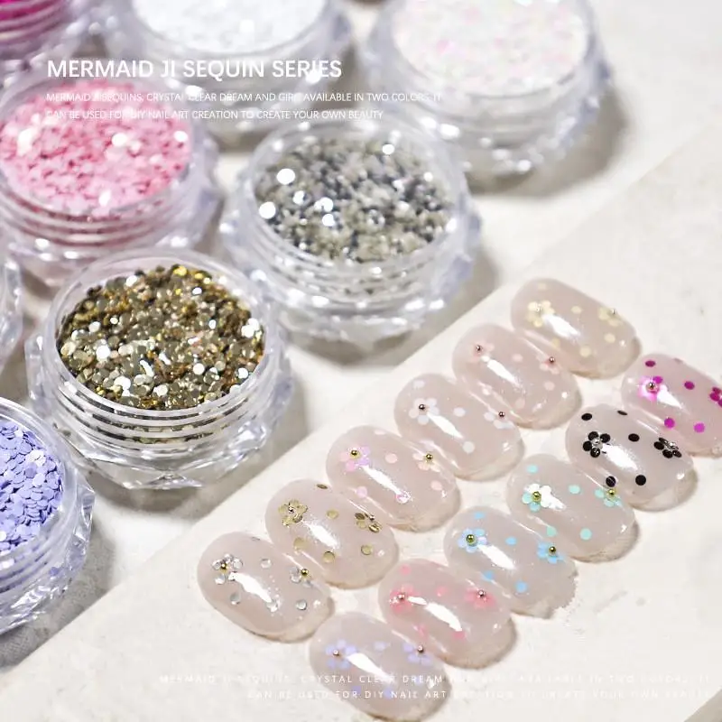 【Peace】1mm Mini Sparkling Nail Glitter Sparkling Circular Nail Decoration Nail Salon Design Cute Accessories DIY Nail Art Design
