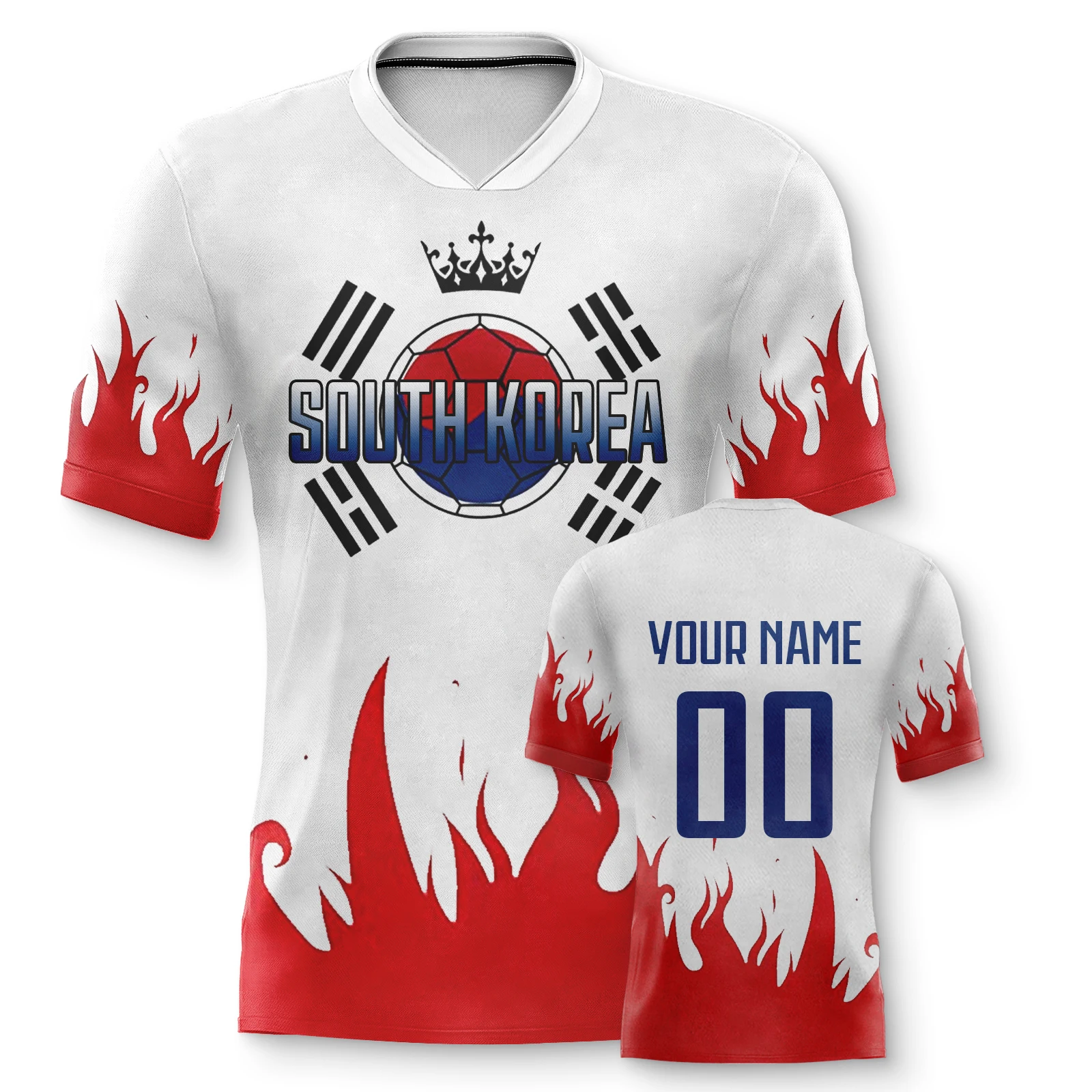 Custom South Korea Football Jersey Personalized Name Number Soccer Shirt National Team Jerseys for Men Women Kids