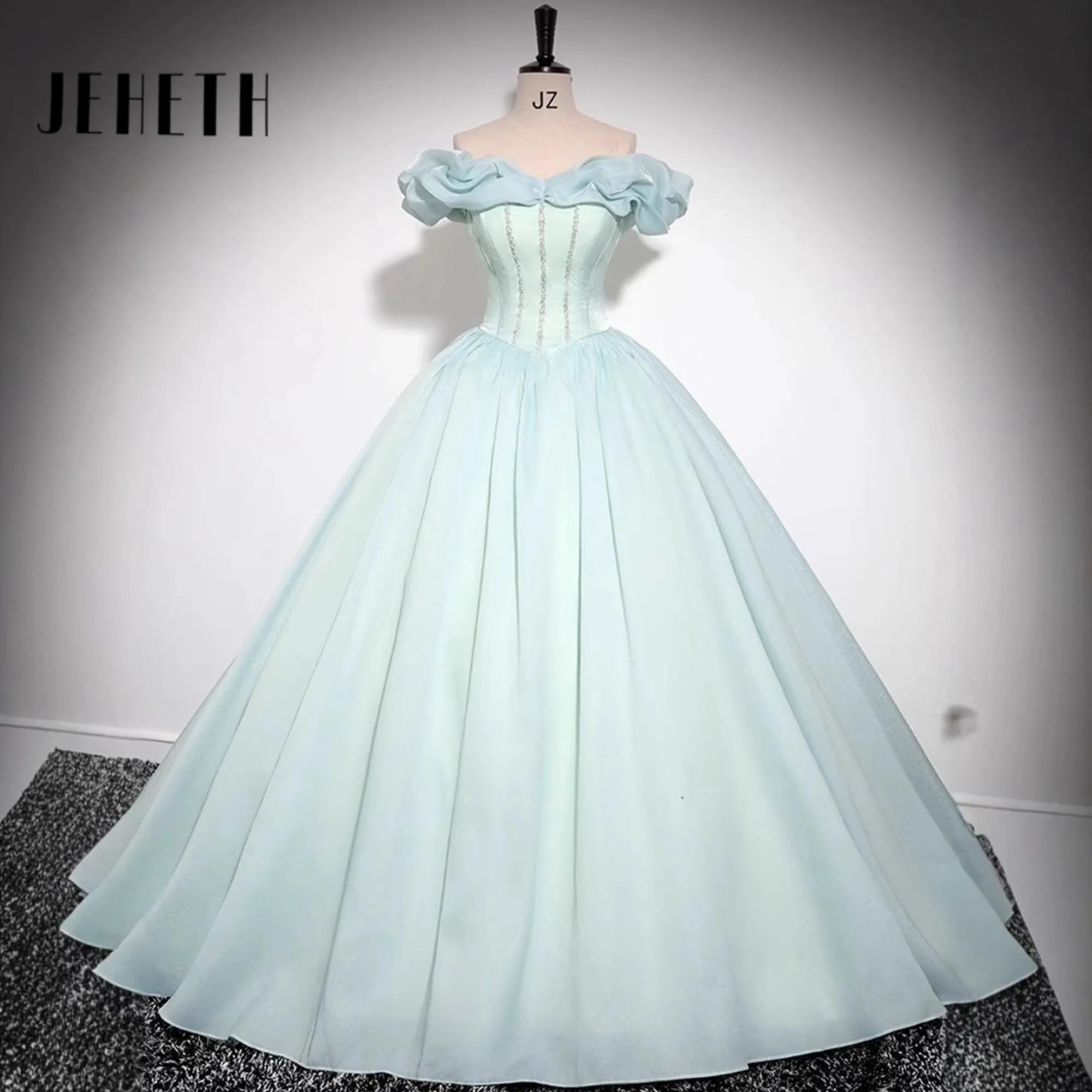 

Mint Green Off Shoulder Quinceanera Dresses Ruffle Pleat Elegant Sweet 15 16 Dresses A-line Priness Birthday Party Dress