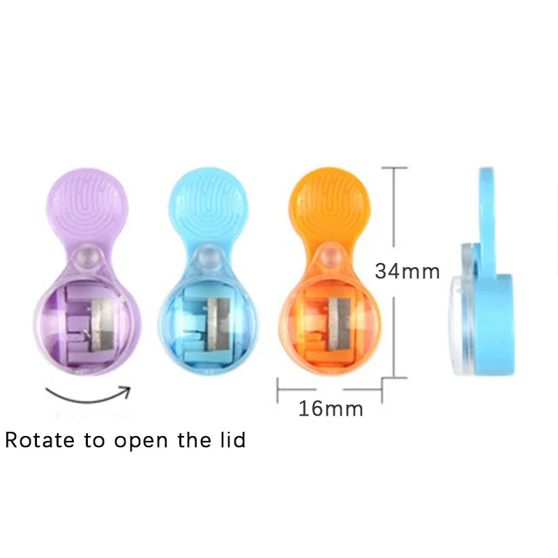 6 buah rautan pensil Mini untuk 2.0mm, rautan pensil tebal Pensil mekanis, penyimpanan eksternal untuk alat tulis siswa mudah