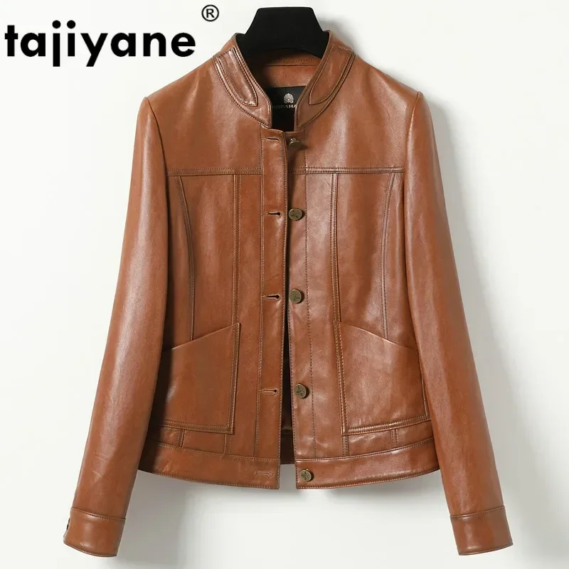 

Tajiyane Women's Leather Jacket Women Clothes Coats and Jackets Women Sheepskin Coat Female Short Motocycle 2020 CN198P69 WPY555